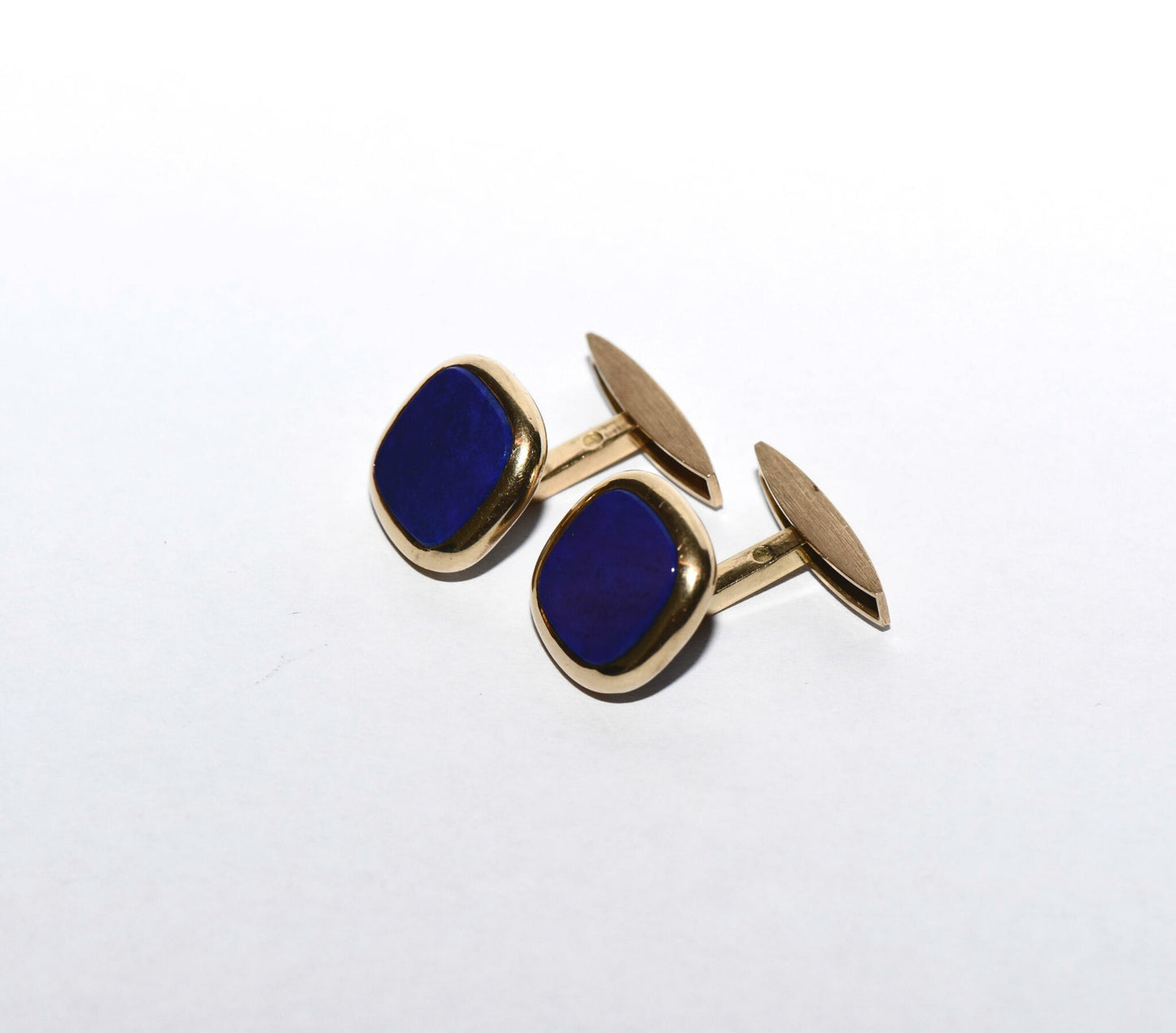 große elegante 750er Gold Lapis Lazuli Edelstein Manschettenknöpfe