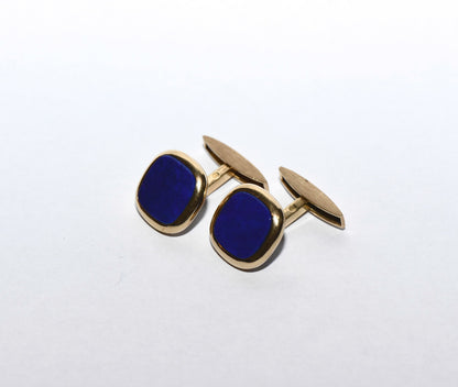 große elegante 750er Gold Lapis Lazuli Edelstein Manschettenknöpfe