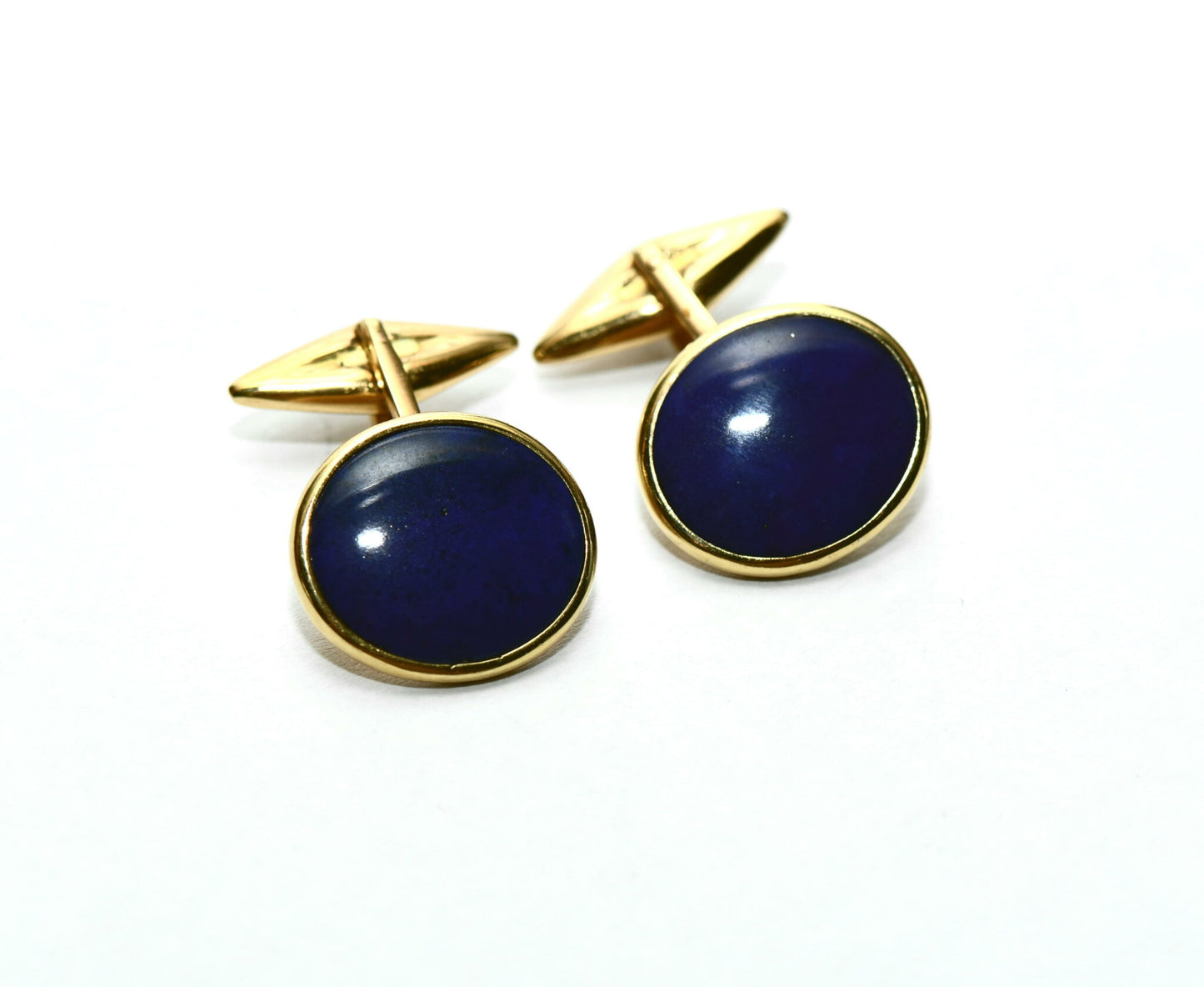 elegante 750er Gold Lapis Lazuli Edelstein Manschettenknöpfe