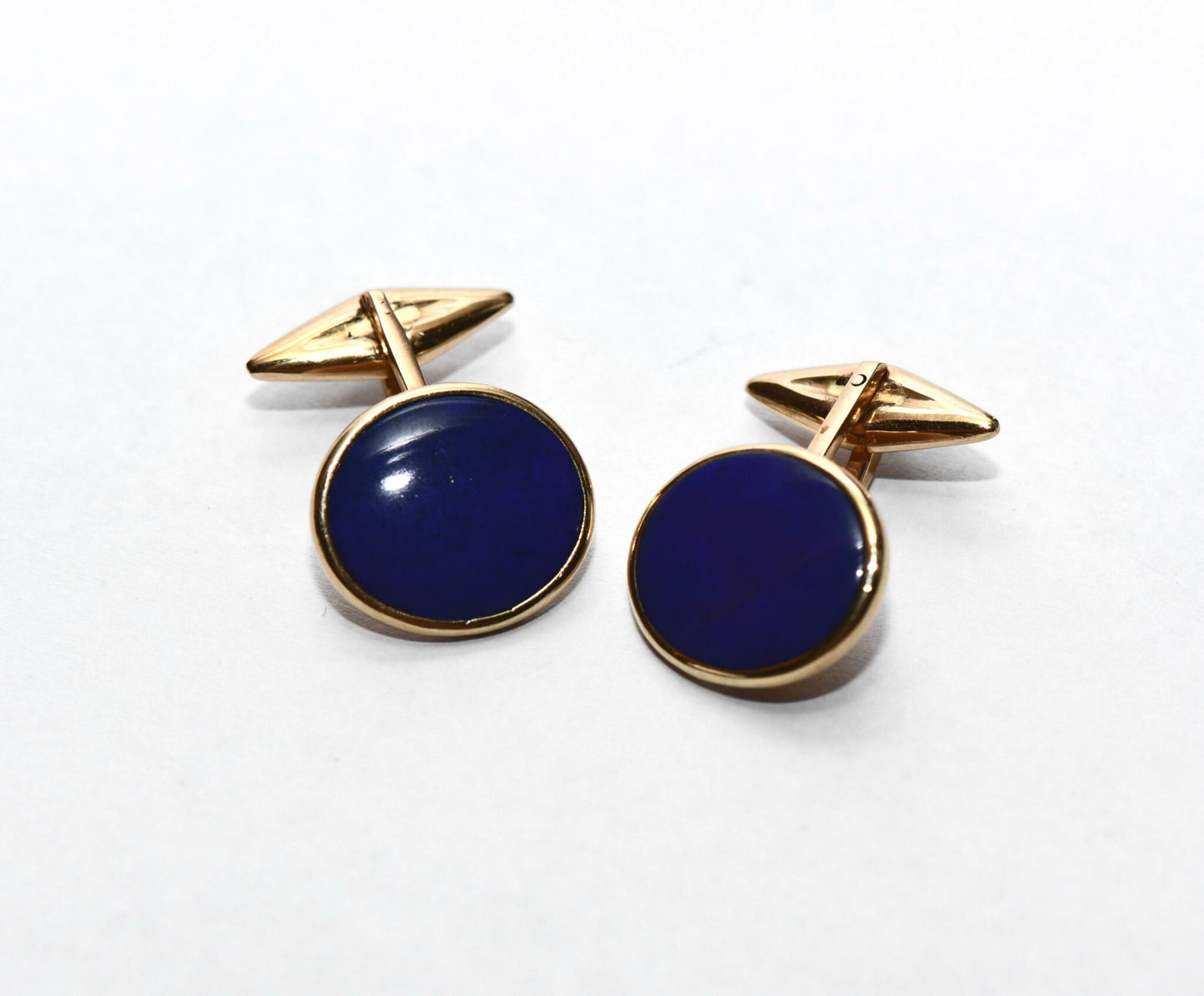 elegante 750er Gold Lapis Lazuli Edelstein Manschettenknöpfe