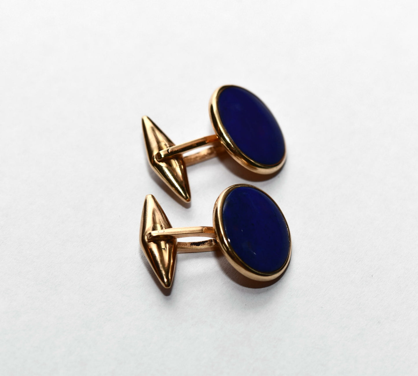 elegante 750er Gold Lapis Lazuli Edelstein Manschettenknöpfe