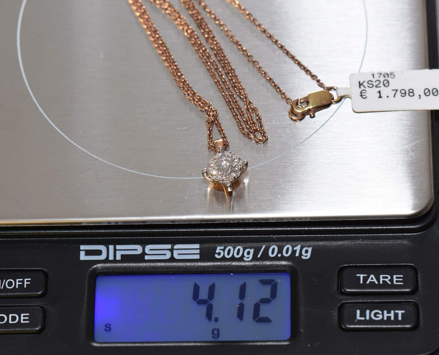 Brillant Collier 585er Rose-Gold 0,41ct Brillanten neu und ungetragen