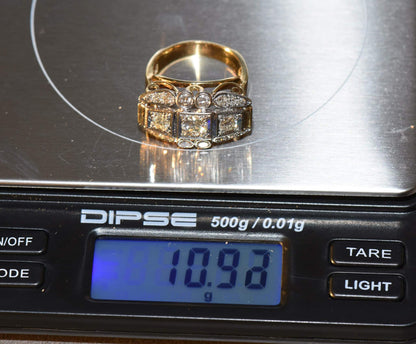 Art Deco 1,60ct Diamant Altschliff Brillant Gold Ring