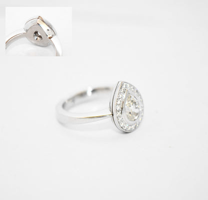 Diamantring Tropfen Diamant Brillant 1,28ct 750er Gold Damen Ring