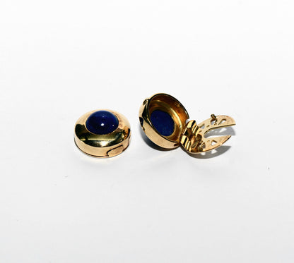 elegante 585er Gold Lapis Lazuli Edelstein Manschettenknöpfe