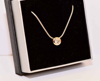 Brillant Collier 750er Gold 0,45ct Brillant EGL Zertifikat