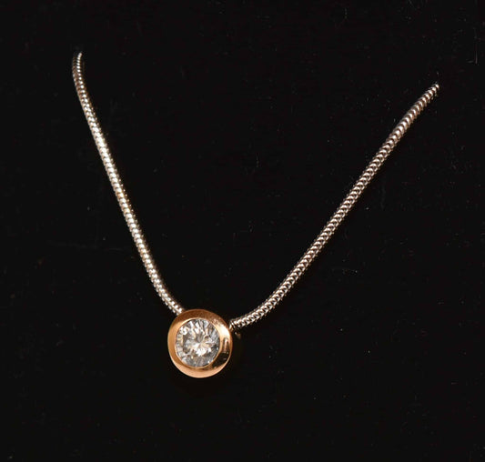 Brillant Collier 750er Gold 0,45ct Brillant EGL Zertifikat