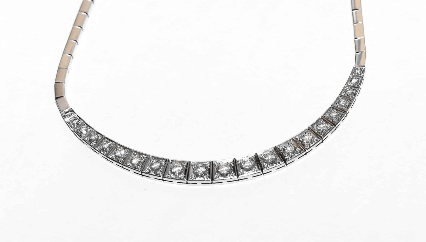 wertvolles großes 3,88ct Brillant Gold Collier