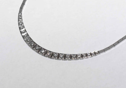 wertvolles großes 3,88ct Brillant Gold Collier