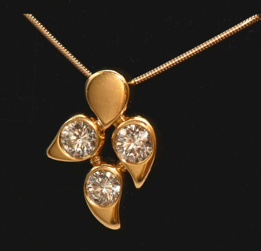 extravagantes 2,18ct Brillant Gold Collier Schlangen Kette Anhänger