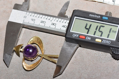 großer Amethyst 750er Gold Antik Anhänger