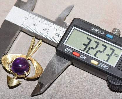 großer Amethyst 750er Gold Antik Anhänger