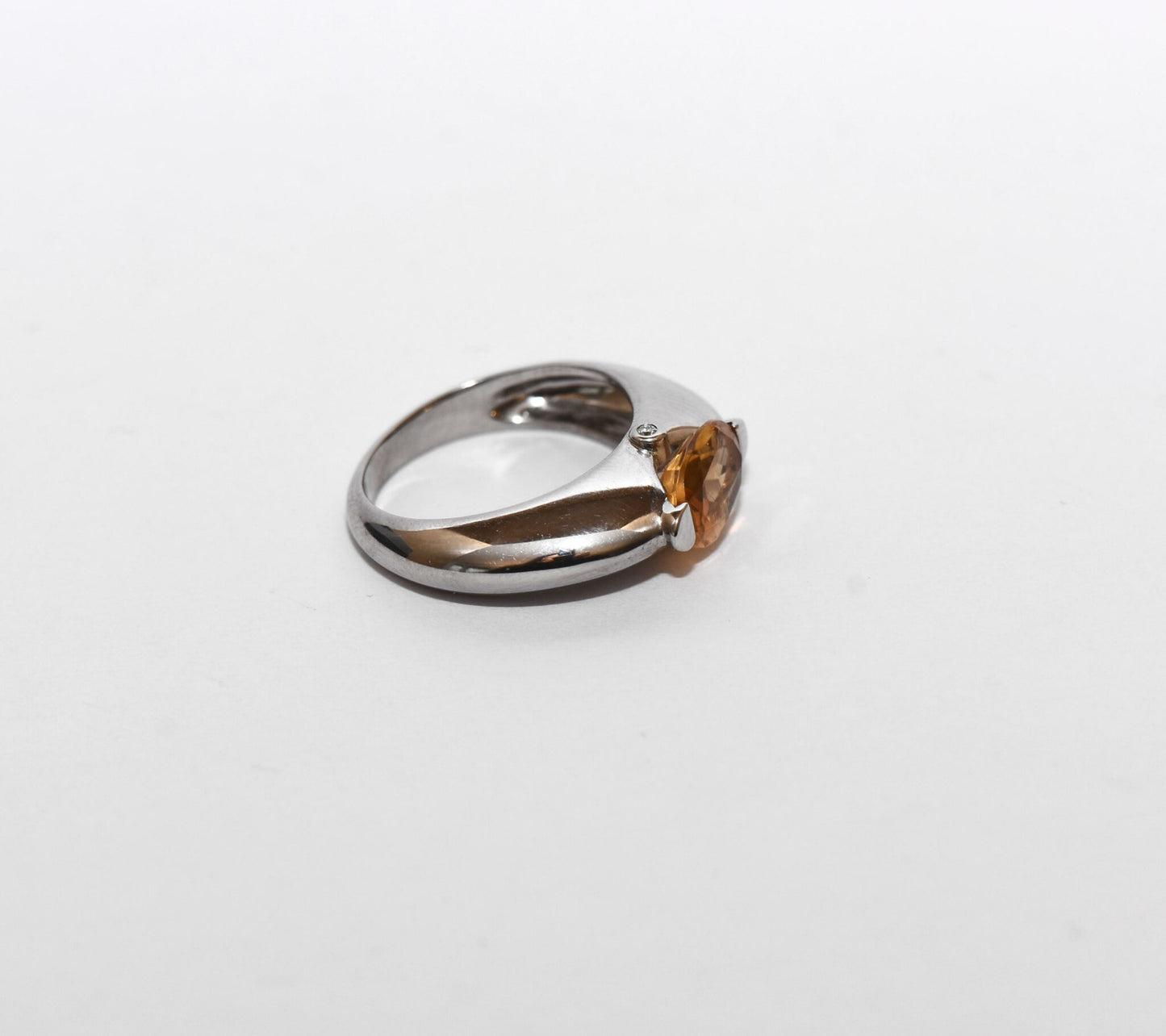 Citrin Edelstein Brillant 750er Gold Damen  Ring Solitär