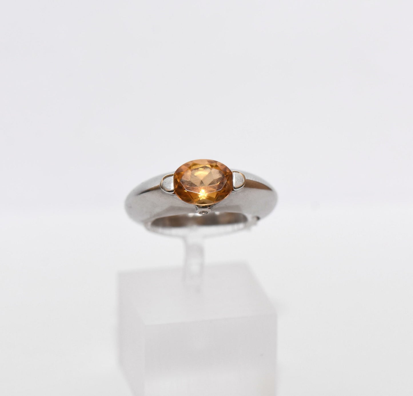 Citrin Edelstein Brillant 750er Gold Damen  Ring Solitär