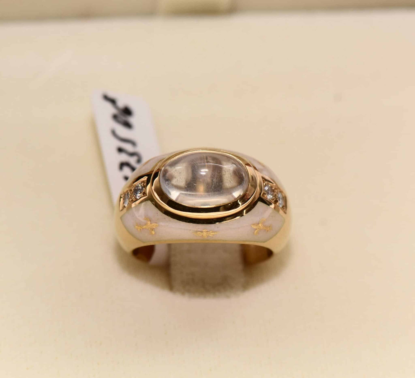 Faberge Emaille Brillant Mondstein 18kt Gold Ring Nr. F1735OG NEU ungetragen