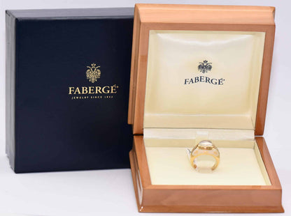 Faberge Emaille Brillant Mondstein 18kt Gold Ring Nr. F1735OG NEU ungetragen