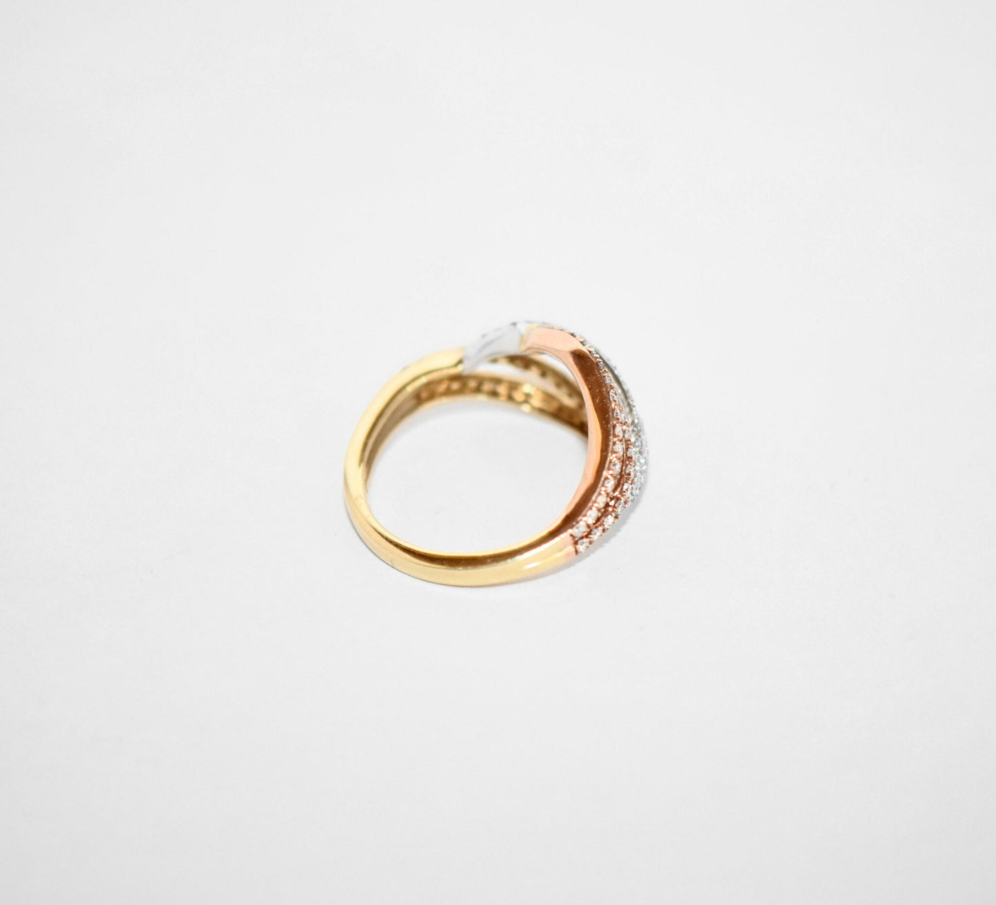 Brillant Ring 0,54ct Brillant 585er Tricolor-Gold Ring Brillantring neu