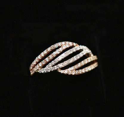 Brillant Ring 0,54ct Brillant 585er Tricolor-Gold Ring Brillantring neu