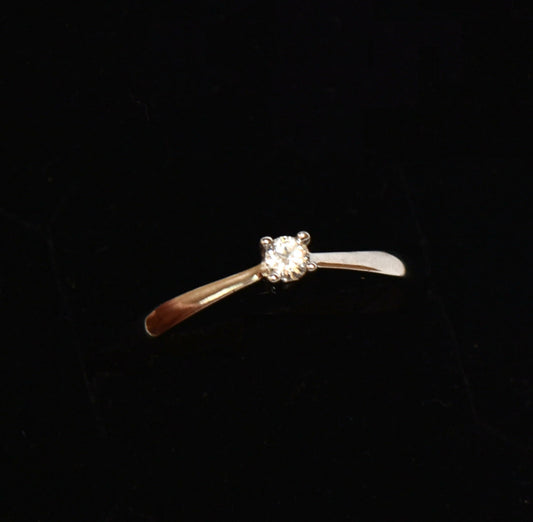 Solitär Ring 0,10ct Brillant 750er Gold Ring Brillantring neu