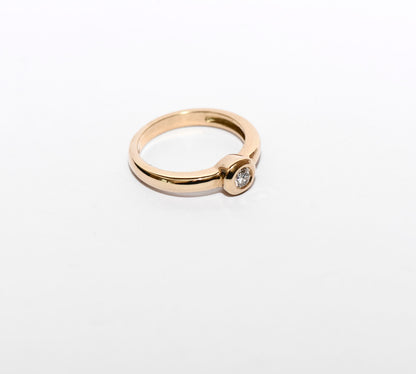 Solitär Ring 0,15ct Brillant 750er Gold Ring Brillantring neu