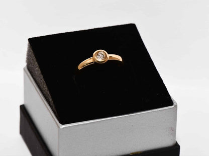 Solitär Ring 0,15ct Brillant 750er Gold Ring Brillantring neu