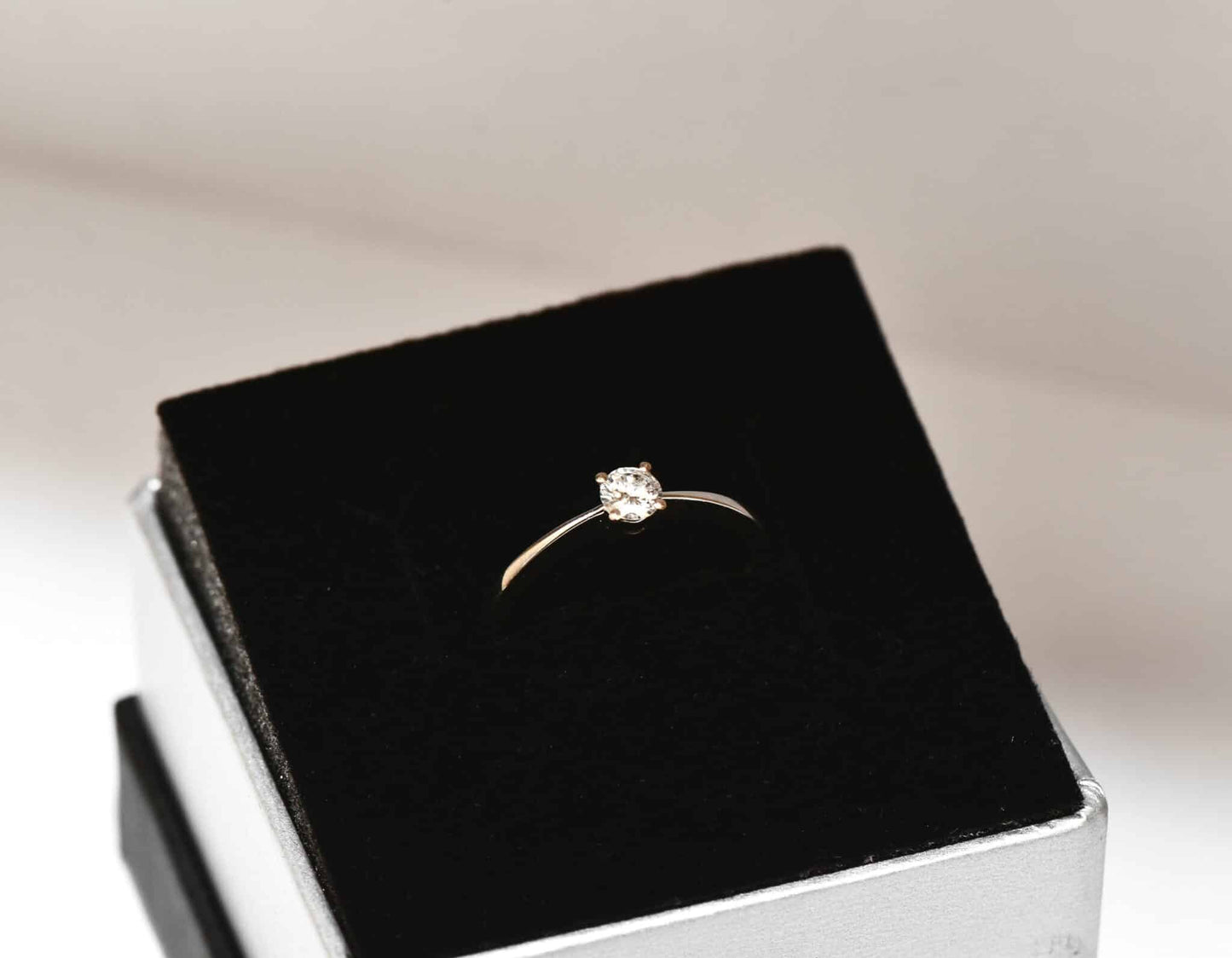 Solitär Ring 0,15ct Brillant 750er Gold Ring Brillantring neu ungetragen