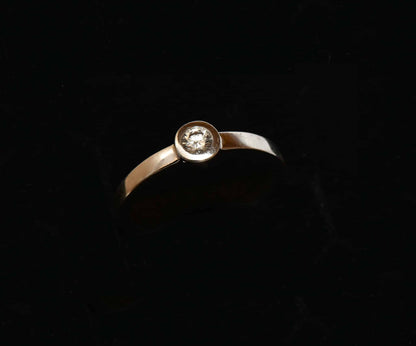 Solitär Ring 0,15ct Brillant 750er Gold Ring Brillantring neu