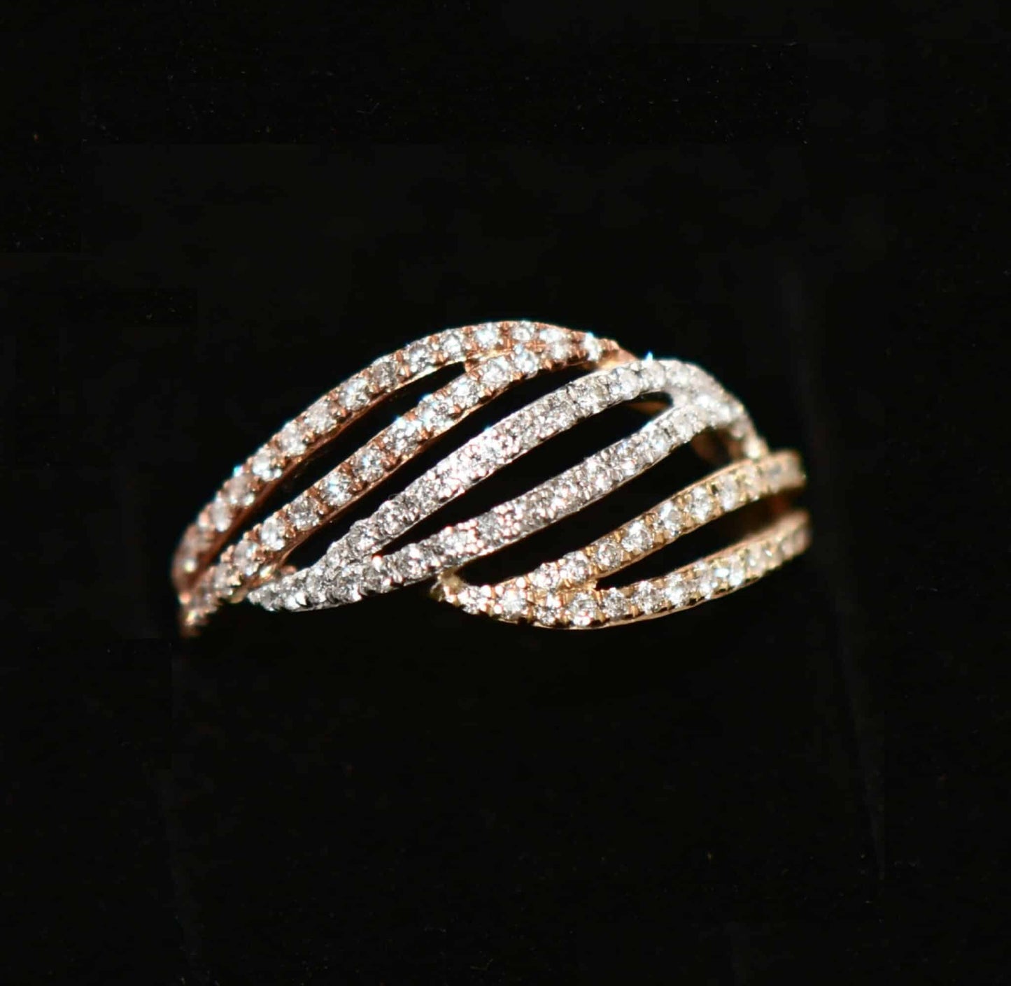 Brillant Ring 0,54ct Brillant 585er Tricolor-Gold Ring Brillantring neu