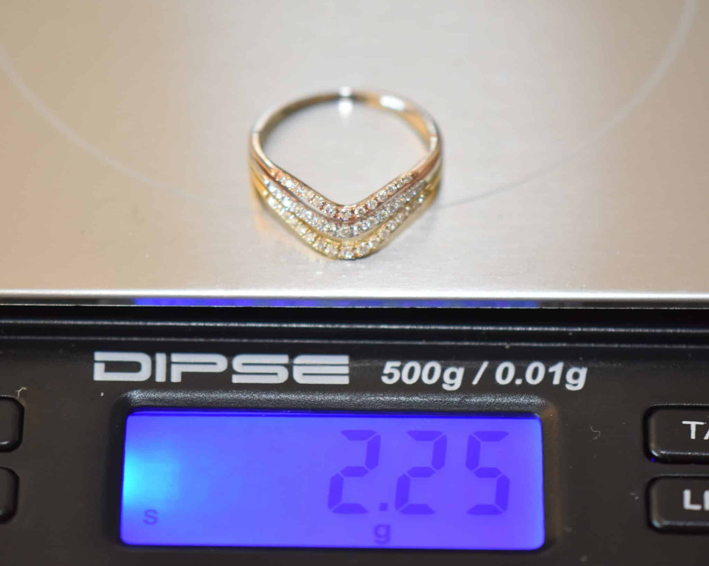 Brillant Ring 0,21ct Brillant 585er Tricolor-Gold Ring Brillantring neu