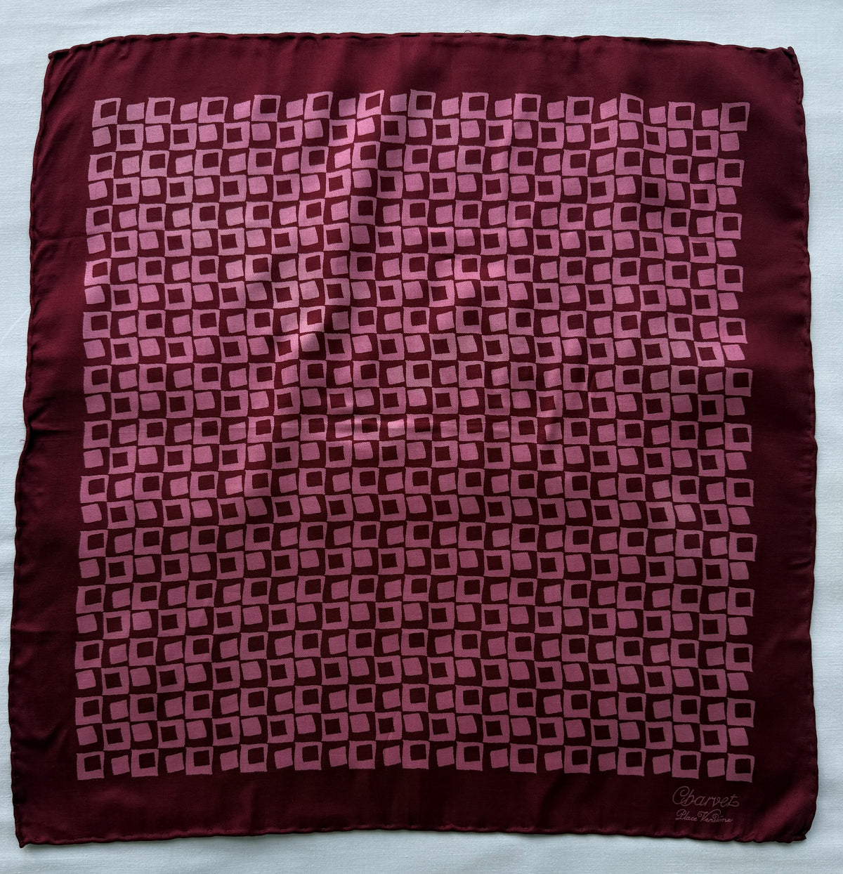Charvet Seidentuch 45 cm x 45 cm beere/pink