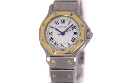 Cartier Santos Oktagon Stahl/Gold Automatik Damen Uhr Ref.0907