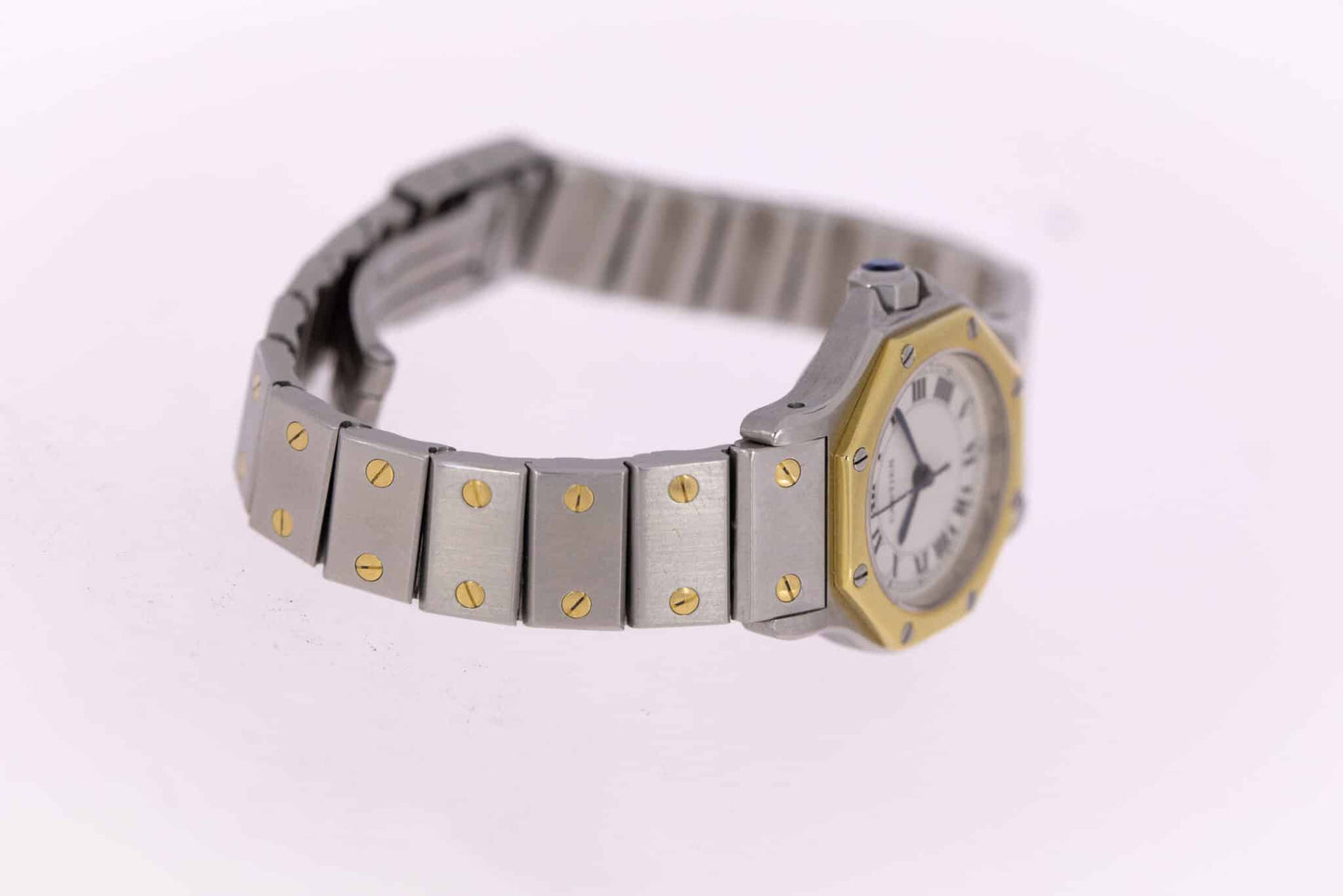 Cartier Santos Oktagon Stahl/Gold Automatik Damen Uhr Ref.0907