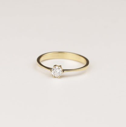 Solitär Ring 750/- Gelbgold HRD Zertifikat 0,27 ct Brillant