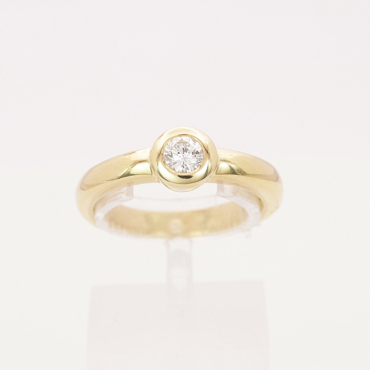 Solitär Ring 750/- Gelbgold HRD Zertifikat 0,26 ct G/VS2