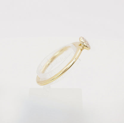 Solitär Ring 750/- Gelbgold HRD Zertifikat 0,26 ct G/VS1