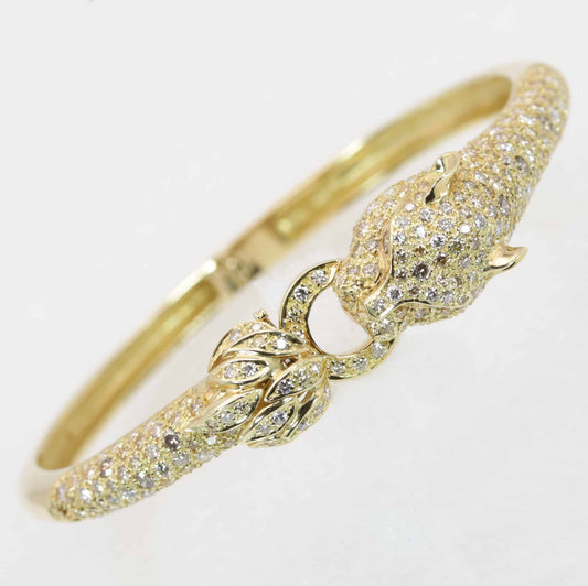 Panther-Brillant-Armreif 750/- Gelbgold von Juwelier Leicht Pforzheim