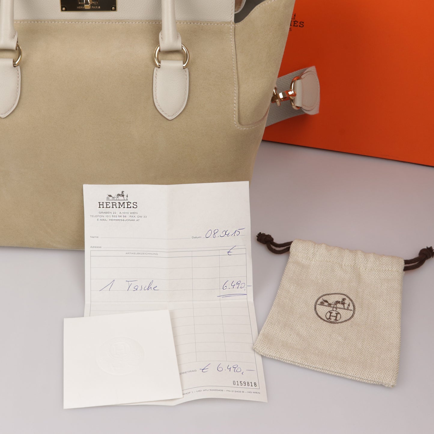 HERMÈS Toolbox 26 - Wildleder - Creme - Top