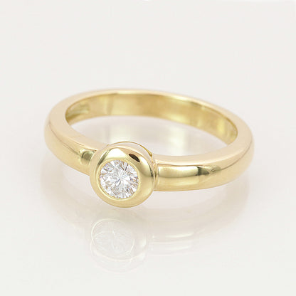 Solitär Ring 750/- Gelbgold HRD Zertifikat 0,26 ct G/VS2