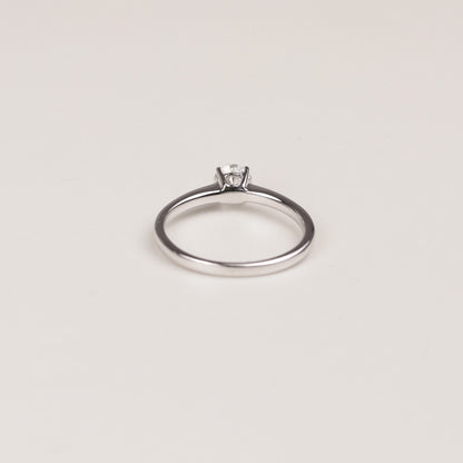 Solitär Ring 750/- Weißgold DPL Zertifikat 0,48 ct Brillant 4er Krappe