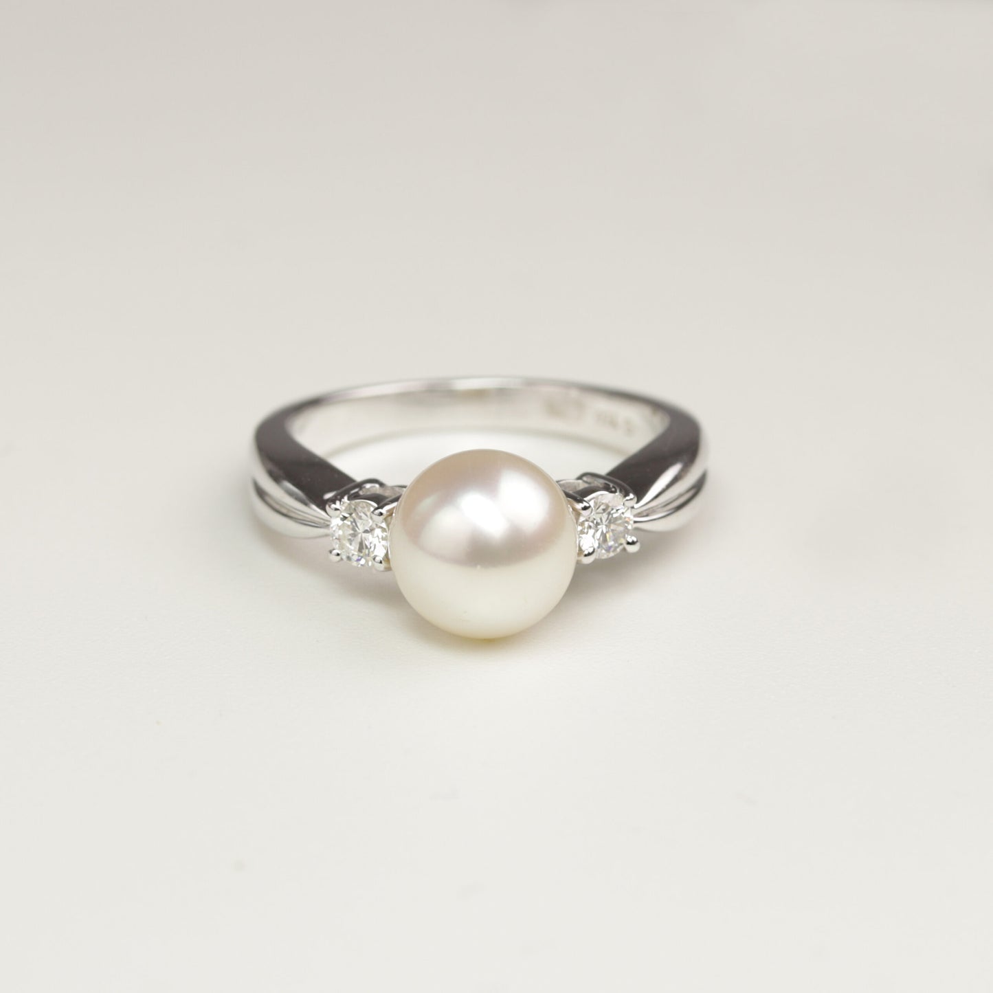 MIKIMOTO Brillant-Akoya Perle Ring  | 750er Weißgold | Damen |