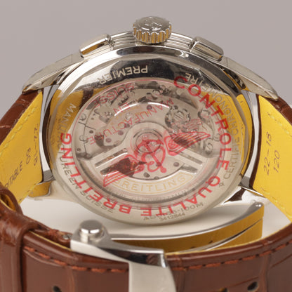 Breitling Premier B01 Chronograph AB0145 Edelstahl Lederband Box + Papiere