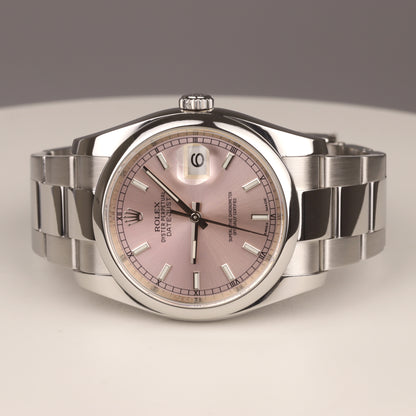 Rolex Datejust  | Edelstahl | rosa Zifferblatt | Referenz 116200 | 2017 | 36 mm