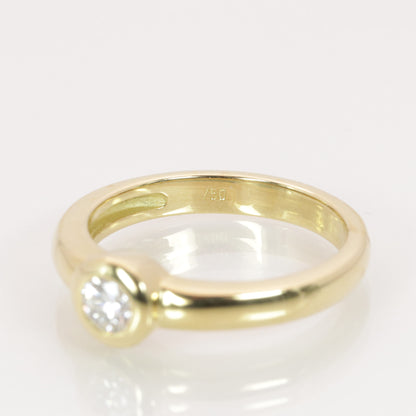 Solitär Ring 750/- Gelbgold HRD Zertifikat 0,26 ct H/P1