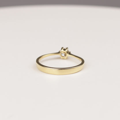 Solitär Ring 750/- Gelbgold HRD Zertifikat 0,27 ct Brillant