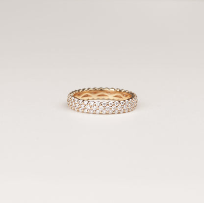 Pavé Ring 750/- Roségold 1,17 ct Brillant