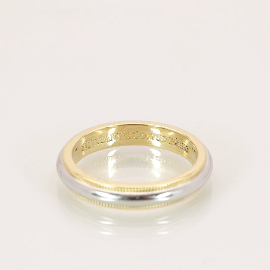 Tiffany & Co. Ring Ehering "Milgrain" 750er Gelbgold mit Platin