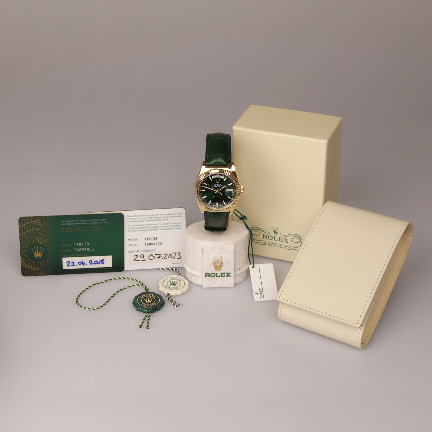 Rolex Day-Date | Referenz 118138| 750er Gelbgold | Box + Papiere | 2018