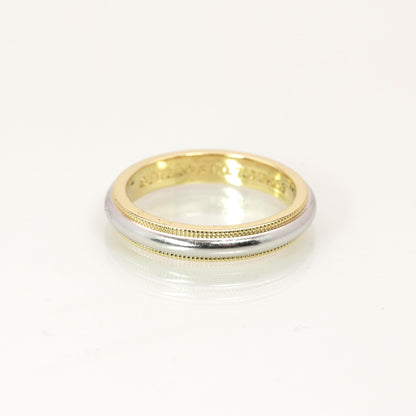 Tiffany & Co. Ring Ehering "Milgrain" 750er Gelbgold mit Platin