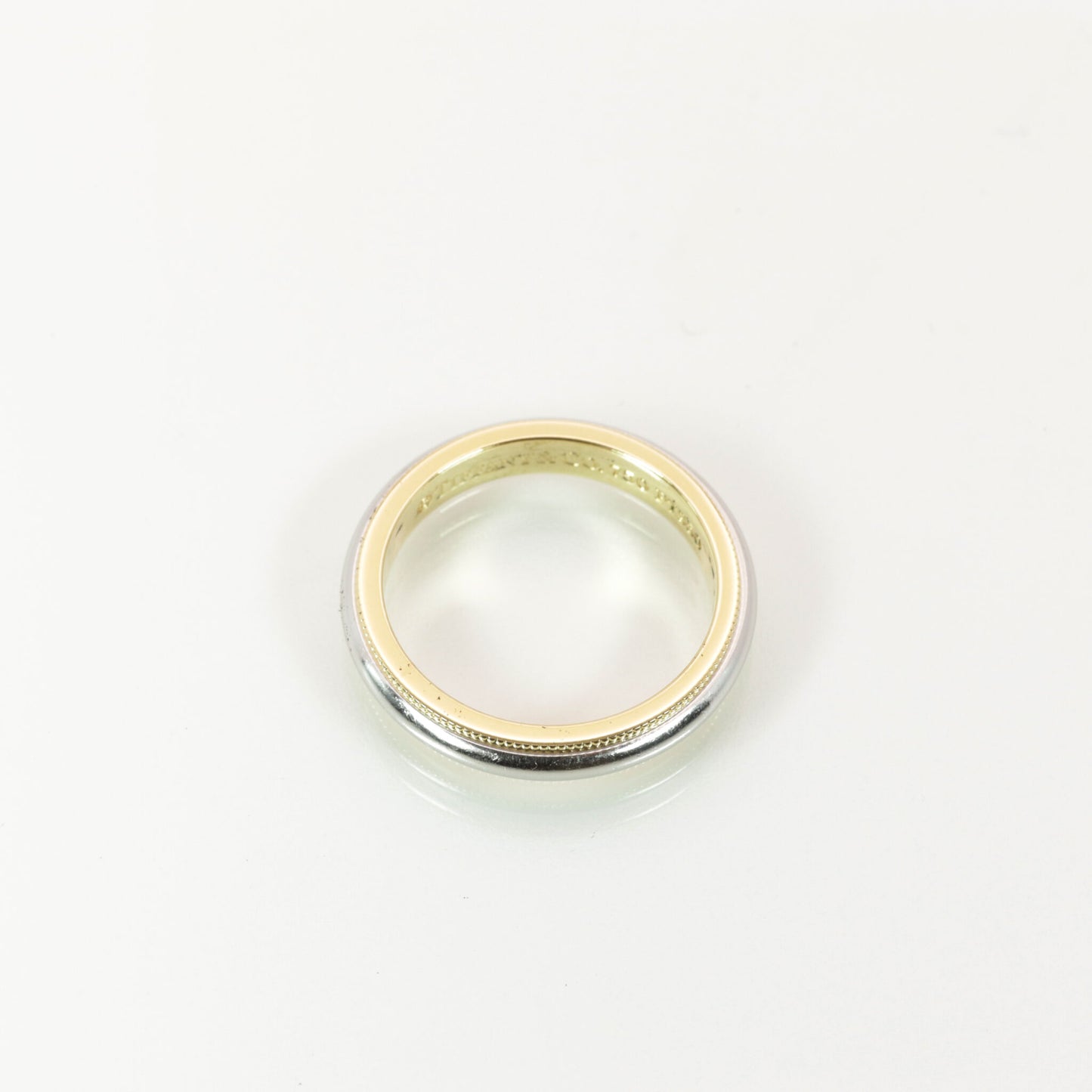 Tiffany & Co. Ring Ehering "Milgrain" 750er Gelbgold mit Platin