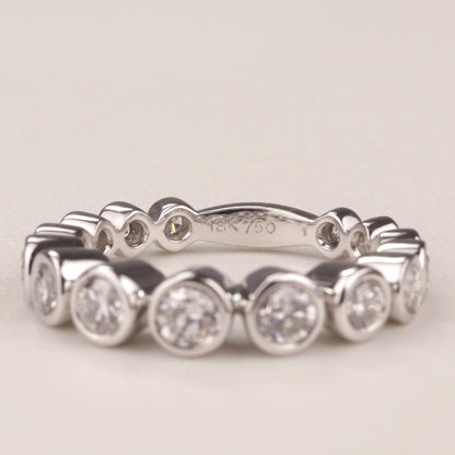 Alliance-Ring | 750/- Weißgold | 15 Brillanten zusammen 1,62 ct TW-vsi | Zargenfassung